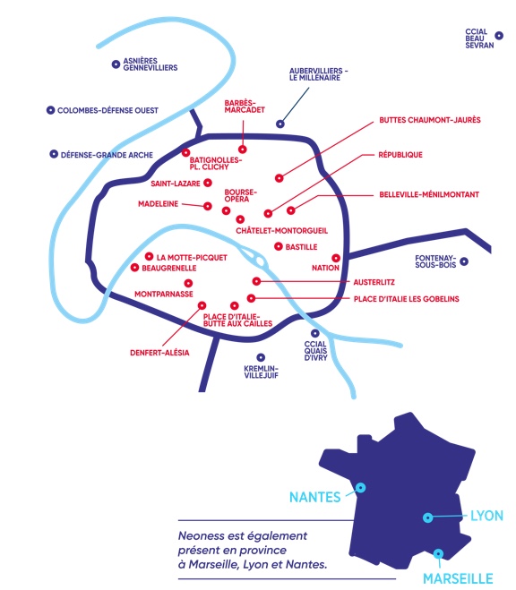 Carte des clubs Neoness France