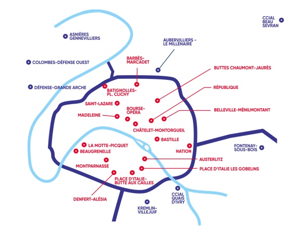 Plan des salles de sport Neoness à Paris