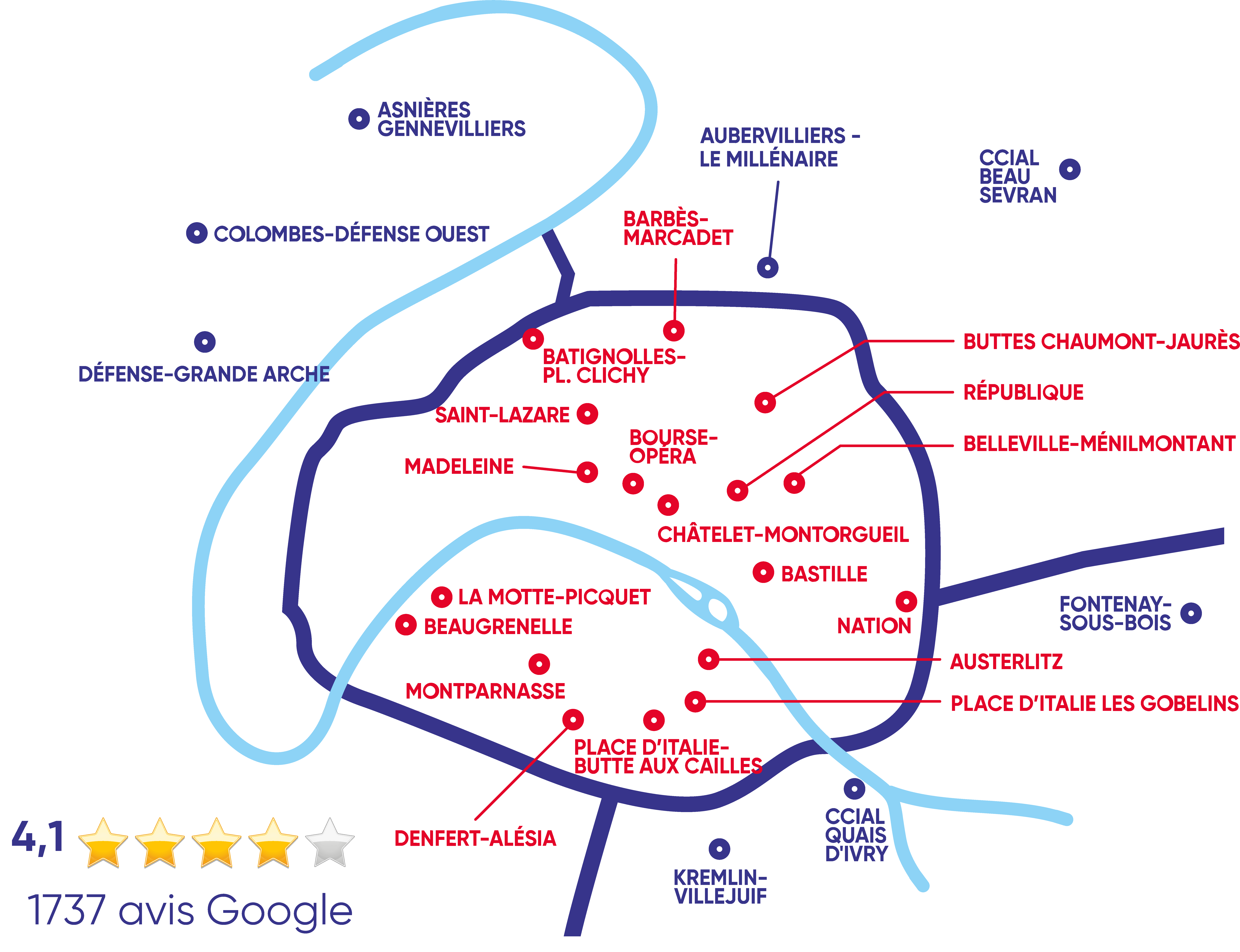 Carte des clubs Neoness en France